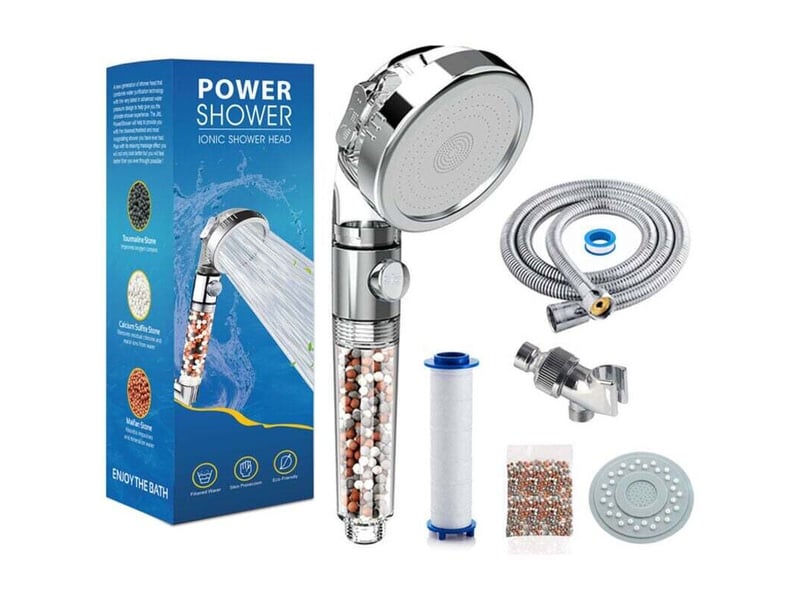 Enowelir pommeau de douche haute pression avec filtre anticalcaire, pommeau de douche universel à économie d'eau pour salle de bain - Conforama A
