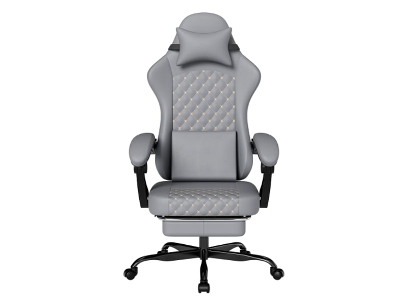 Chaise gaming simili-cuir avec massage et repose-pieds, capacité 150 kg - Conforama A