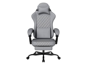 Chaise gaming simili-cuir avec massage et repose-pieds, capacité 150 kg
