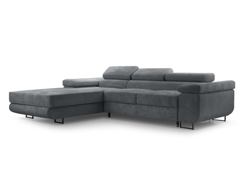  Canapé d’angle en velours côtelé arborio 280 cm gris foncé g Arborio - Conforama A