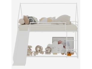 Lit simple 90x190 cm OKWISH coloris blanc