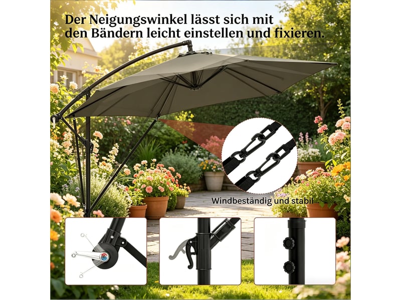 Parasol de jardin pliable, coloris au choix, piscine, extérieur, flexible  - Conforama D