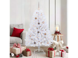 Sapin de noël, arbre de noël artificiel 150 cm pvc et acier blanc
