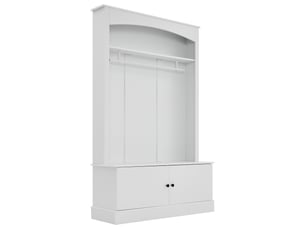 Vestiaire d'entrée avec banc à chaussures et penderie blanc 120x40x190 cm