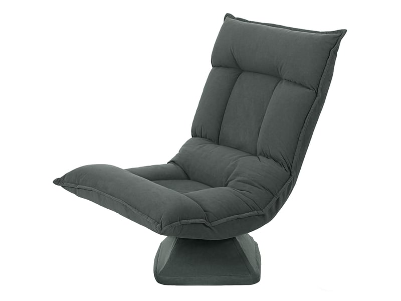  Chaise de sol pivotante à 360°, fauteuil pliable en velours 70x62x95cm, gris foncé  - Conforama A