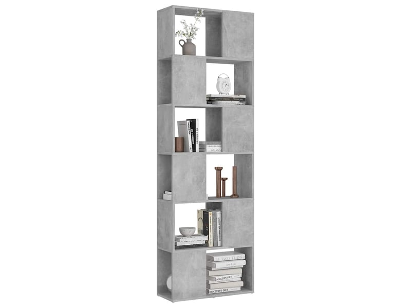  Bibliothèque, séparateur de pièce gris béton 60x24x186 cm  - Conforama D
