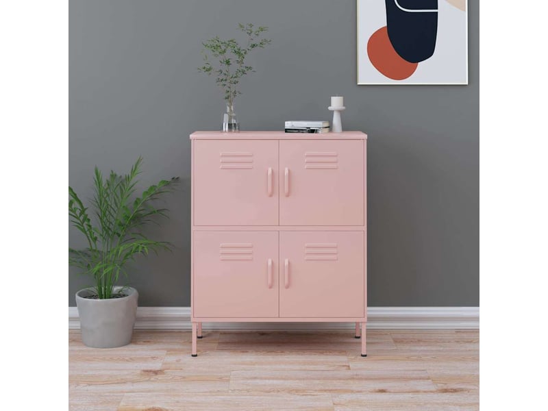  Armoire de rangement, rangement bureau rose 80x35x101,5 cm acier shl430  - Conforama B