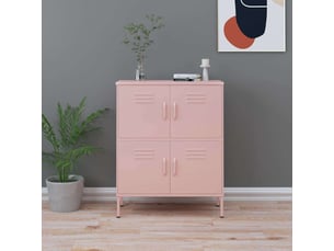 Armoire de rangement, rangement bureau rose 80x35x101,5 cm acier shl430