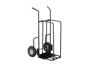 Chariot de transport pour bûches avec poignées 90 x 50 x 70 cm idéal rangement extérieur en métal noir 13_0006341