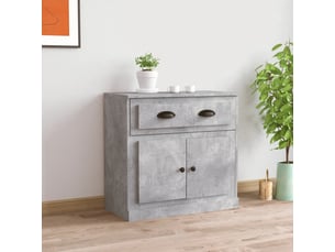 Buffet - bahut - meuble de rangement gris béton 70x35,5x67,5 cm bois d'ingénierie