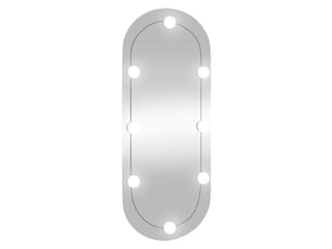 Miroir ovale à fixer coloris argenté <strong></strong> <strong></strong> - 30 cm x 70 cm