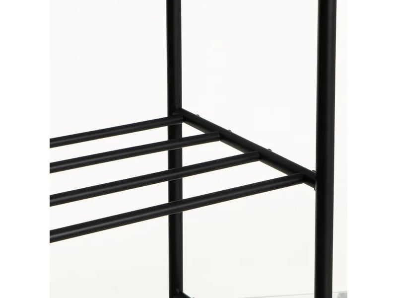  Étagère à chaussures empilable 3 niveaux en métal noir, capacité 9 paires - longueur 63 x profondeur 28 x hauteur 59 cm  - Conforama E