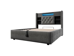Lit coffre 90x200 cm C-DEGAYUN coloris gris