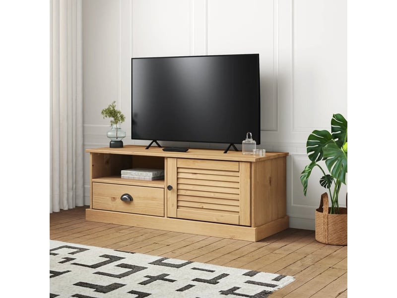  Meuble tv, meuble pour télévision vigo 106x40x40 cm bois massif de pin  - Conforama B