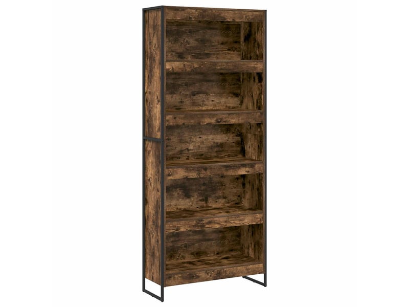 Bibliothèque, armoire à livres 80 x 30 x 189,5 cm bois d'ingénierie chêne fumé - Conforama A