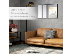 Miroir rectangulaire à fixer coloris noir <strong></strong> <strong></strong> - 109 cm x 109 cm