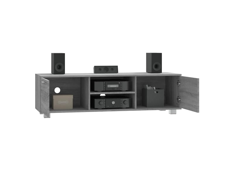  Meuble tv - banc tv - meuble de rangement sonoma gris 140x40,5x35 cm bois d'ingénierie  - Conforama C
