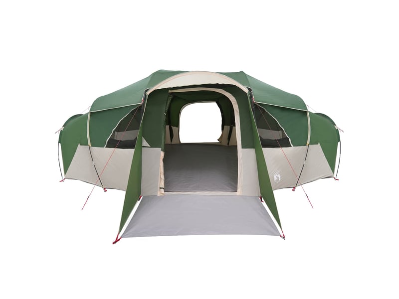  Tente de camping, tente familiale avec auvent imperméable 10 personne vert shl58285  - Conforama D