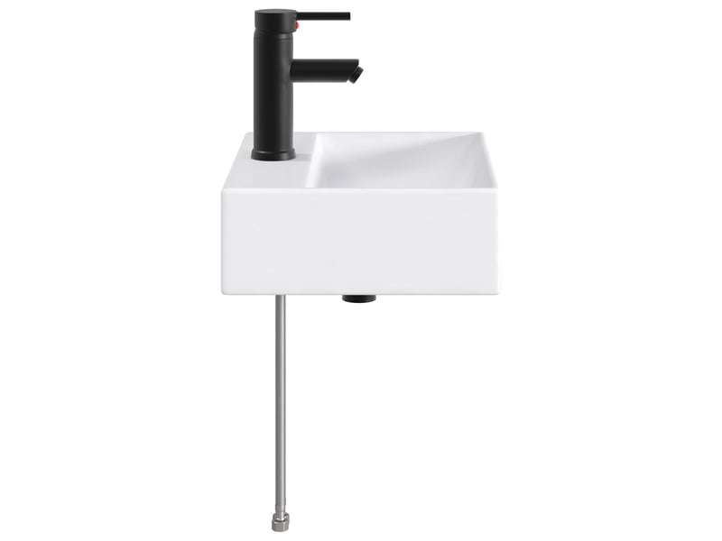  Lavabo avec robinet et évacuation noir mat 39x30.5x12.5 cm  - Conforama E