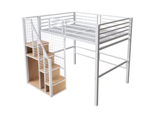 Lit mezzanine 140x200 cm <strong></strong> <strong></strong> coloris blanc