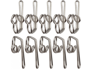 Lot de 100 crochets de rideau en métal argenté, faciles à utiliser, paquet de draperie pour ruban d'en-tête de rideau en métal, gris