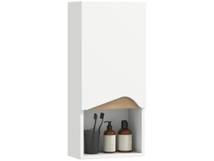 Armoire murale salle de bain blanche avec porte à fermeture douce, 30 x 17 x 67 cm