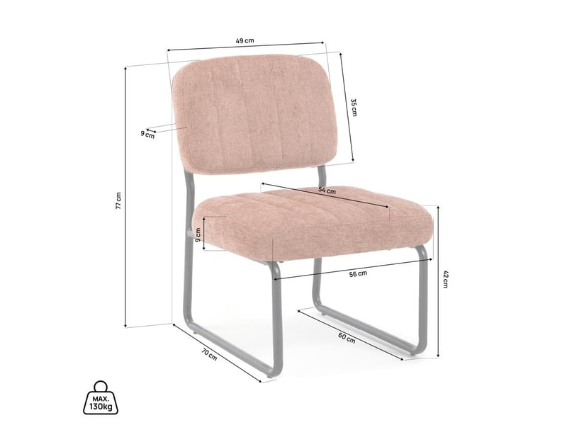  Fauteuil terracotta rembourré pieds métal noir et tissu chenille - paola PAOLA - Conforama D