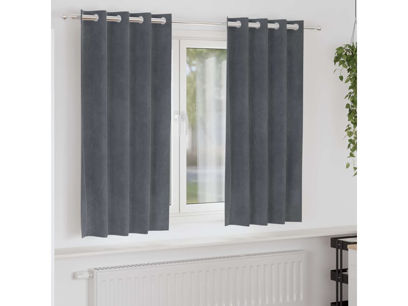  Lot de 2 rideaux, rideaux de fenêtre gris clair 140 x 175 cm velours cf44040  - Conforama B