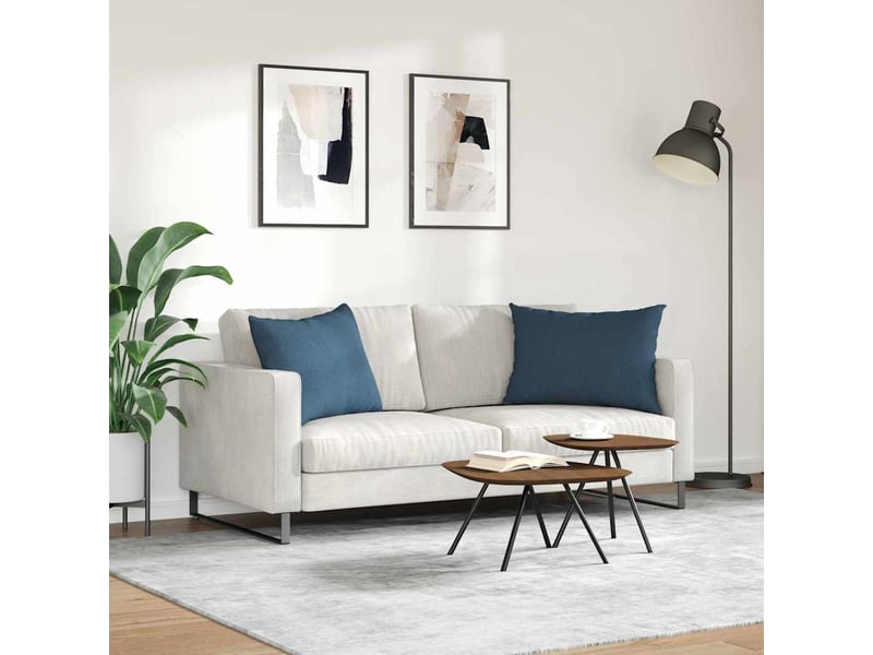 Lot de 2 coussins de canapé, coussins décoratifs tissu bleu 70 x 50 cm cf58780 - Conforama D