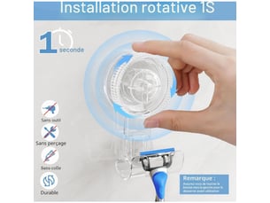 2 supports ventouse pour douche, amovibles. Idéaux salle de bain, cuisine, carrelage. Pour serviettes, vêtements et sacs.
