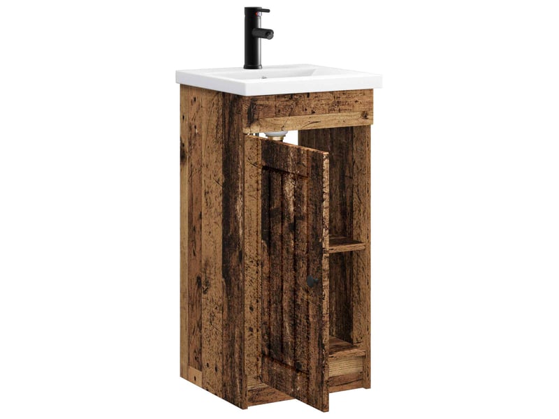  Meuble de salle de bain avec évier bois ancien shl6930  - Conforama D