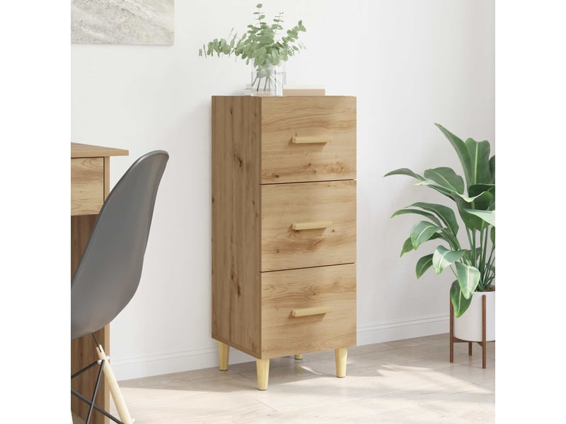  Buffet - bahut - meuble de rangement chêne artisanal 34,5 x 34 x 90 cm bois d'ingénierie  - Conforama B