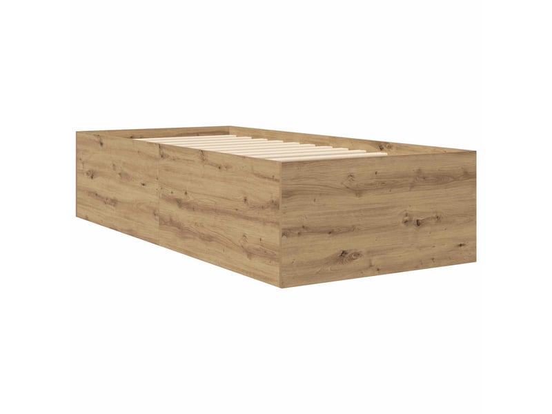Lit simple- lit adulte - cadre de lit au sol chêne artisanal 80 x 200 cm - Conforama B
