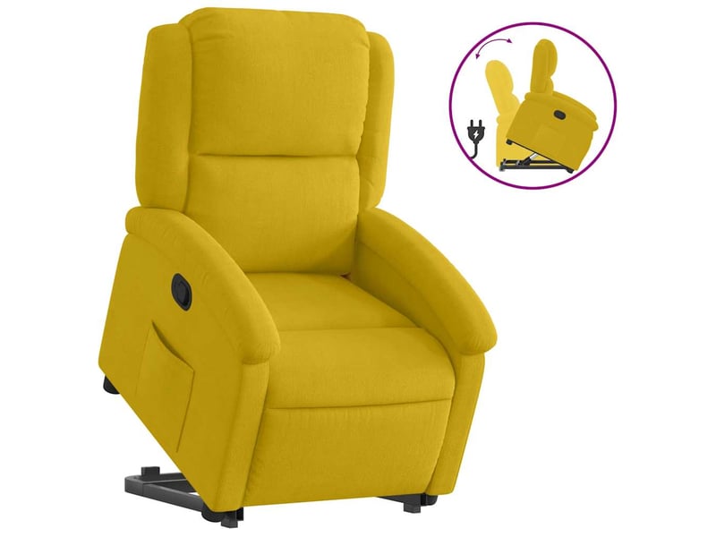  Fauteuil inclinable, fauteuil relax jaune velours shl42312  - Conforama A