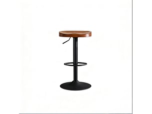 Tabouret de bar réglable 41,5 x 31,5 cm – marron rustique – pivotant 360° avec repose-pieds