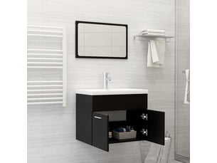 Ensemble de meubles de salle de bain noir aggloméré cf63904