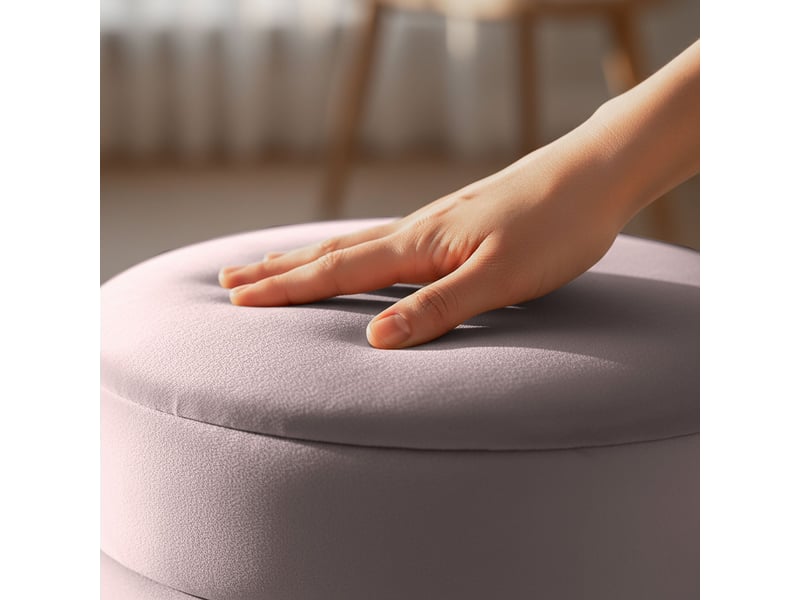 Tabouret rembourré en velours avec rangement 40 cm luna rose poudré LUNA - Conforama D