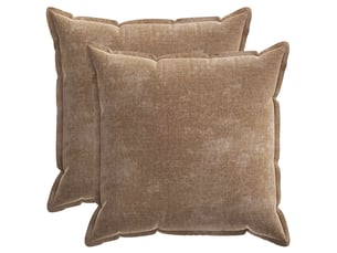 Lot de 2 housses de coussin houten marron 65 x 65 cm tissu chenille cf49350