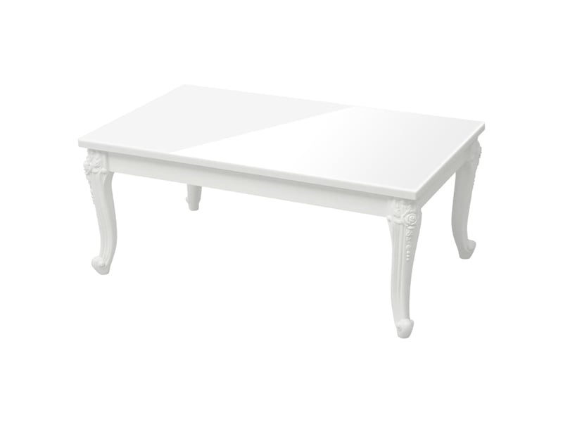  Table basse - table de salon - table à thé blanc brillant 100x50x42 cm bois d'ingénierie  - Conforama A