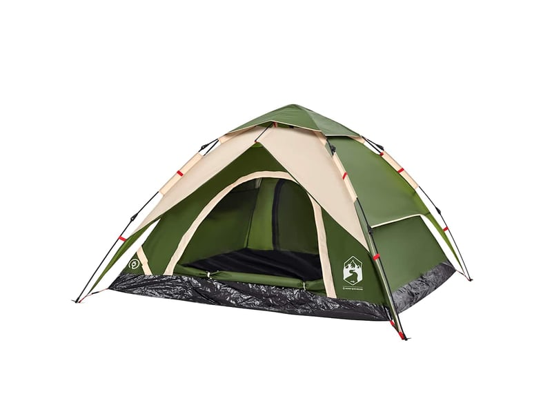  Tente de camping, tente à dôme 5 personnes vert libération rapide shl30661  - Conforama D