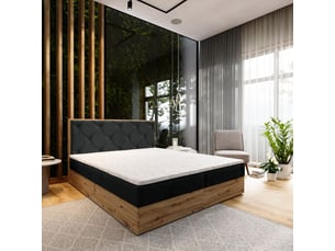 Lit avec rangement 180x200 cm <strong>MASSENO</strong>  <strong></strong> coloris noir