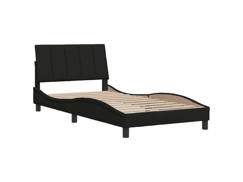  Lit simple- lit adulte -  cadre de lit sans matelas hanko noir 100x200 cm tissu  - Conforama C