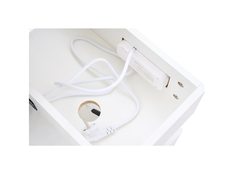  Table basse 100x50x42 cm plateau relevable led panneau de particules blanche  - Conforama D