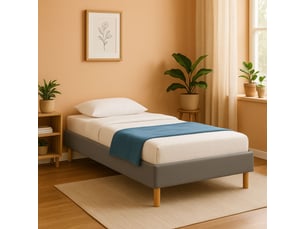 Sommier tapissier 70x190 cm <strong>KING OF DREAMS</strong> <strong>SOMMIER GREGORY GRIS</strong> épaisseur 20 cm 13 latte(s)