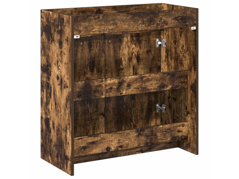  Meuble sous lavabo de salle de bain, commode chêne fumé shl7196  - Conforama E