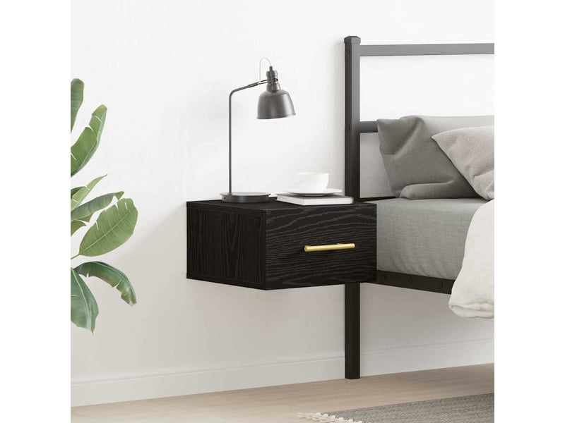  Table de chevet chambre, cabinet de chevet 35x35x20cm bois d'ingénierie chêne noir shl3686  - Conforama B