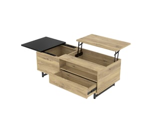 Table basse rectangulaire coloris naturel MEUBLIV - 50 cmx106.5 cm