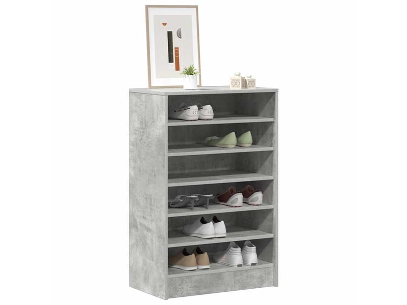  Meuble à chaussures, armoire à chaussures 60x35x92 cm gris béton  - Conforama C