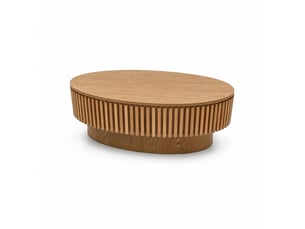 Table basse ovale coloris bois clair KOVIEA  - 60 cmx98 cm