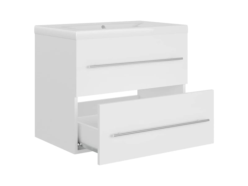  Armoire d'évier avec lavabo intégré blanc aggloméré shl1940  - Conforama E